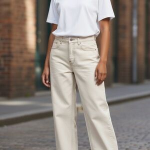 Off White w/brown stitch jeans